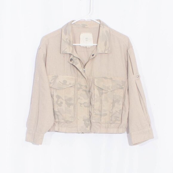 ANTHROPOLOGIE HEI HEI Roman Linen Blend Camo Jacket Size S - Picture 5 of 12